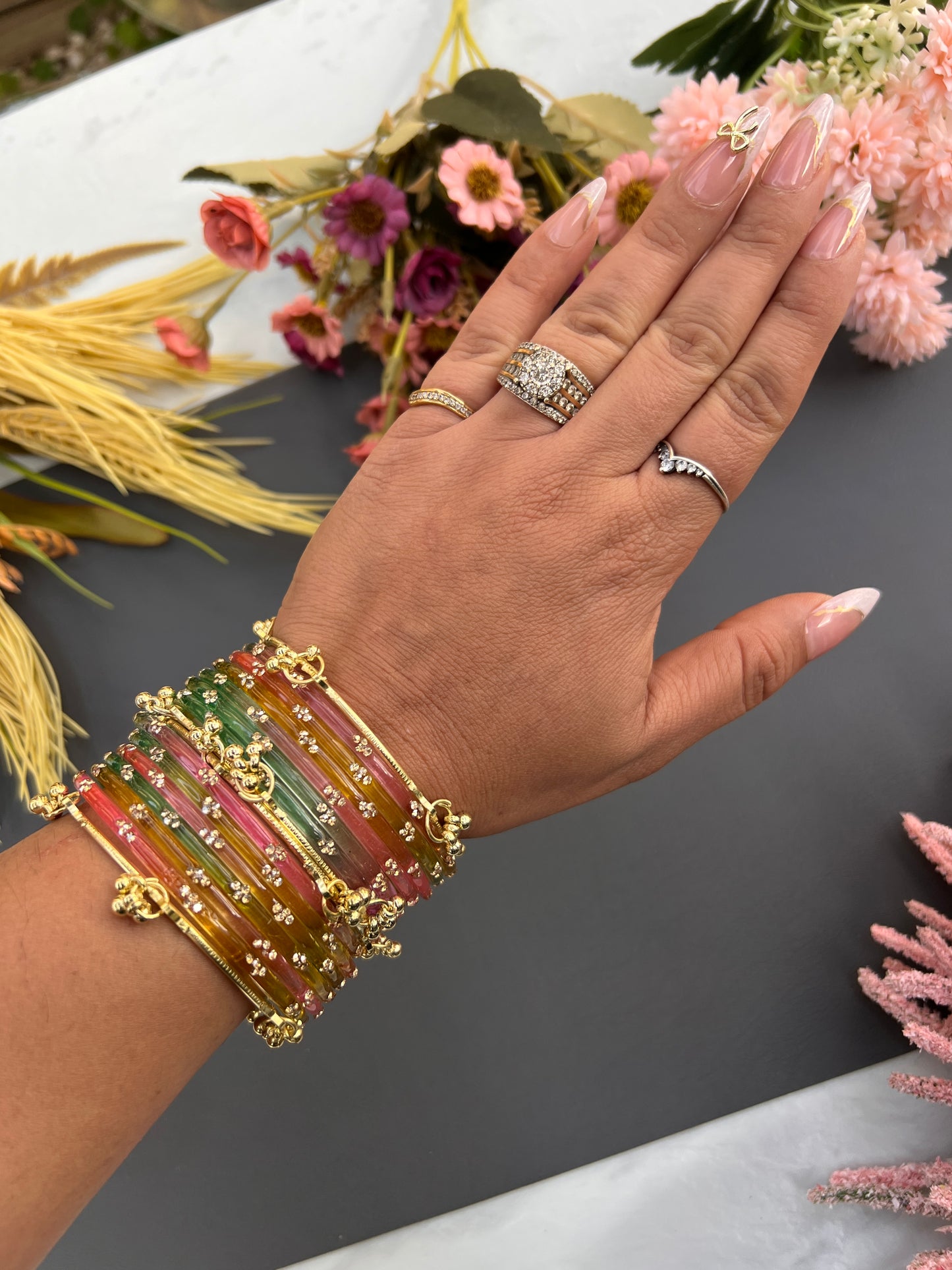 Pastel Kashmiri bangles