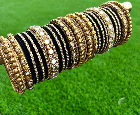 Black & golden bangles