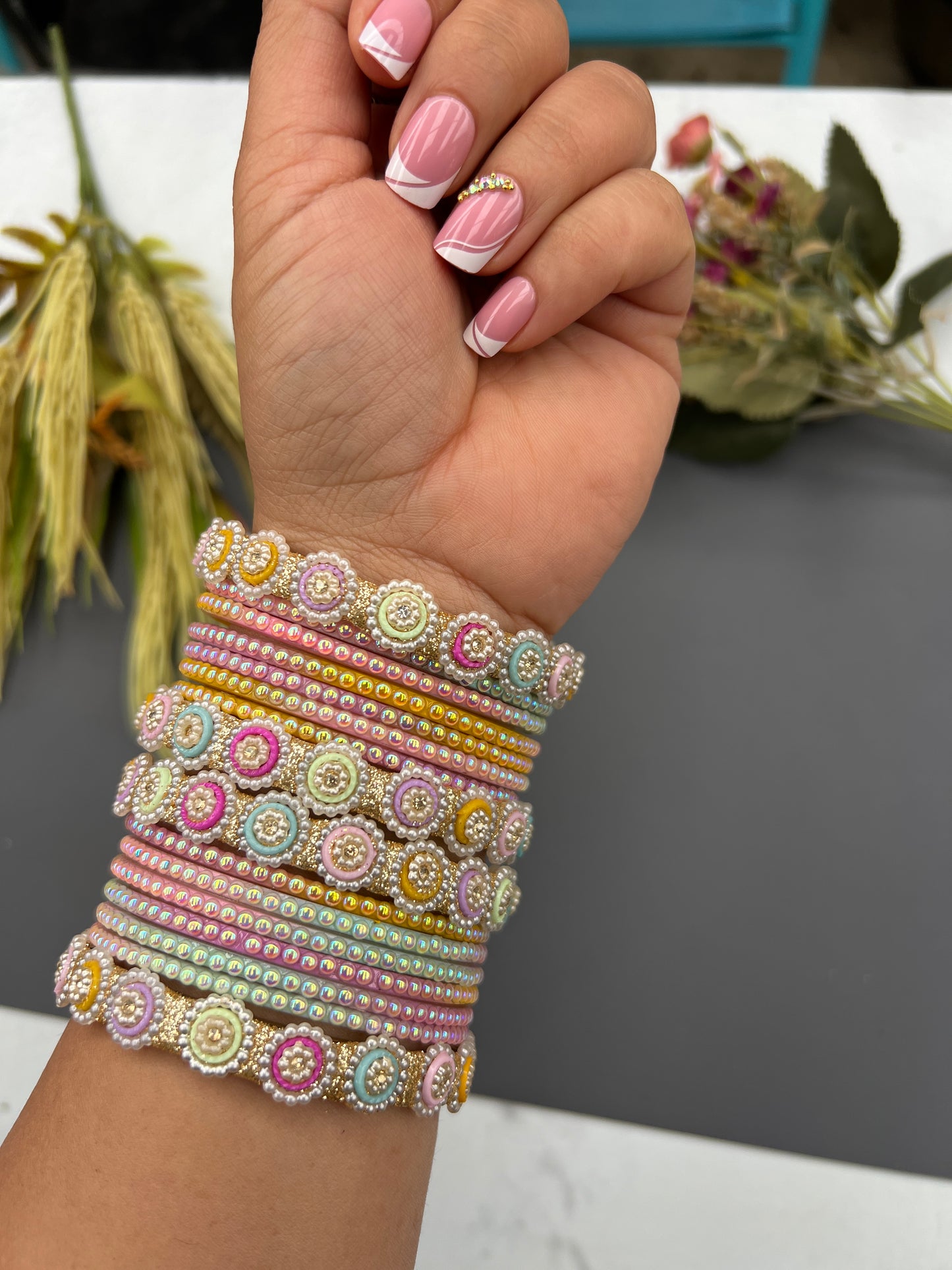 The Gilded Bloom Bangle Set