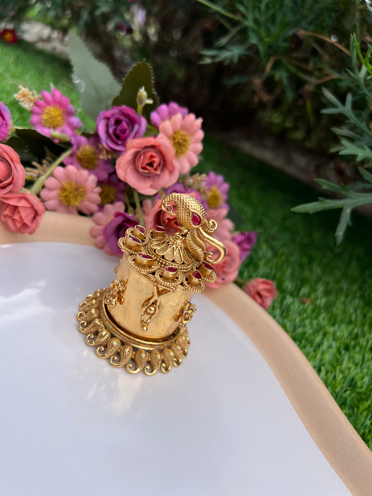 Heritage Peacock Motif Ethnic Vermilion Box
