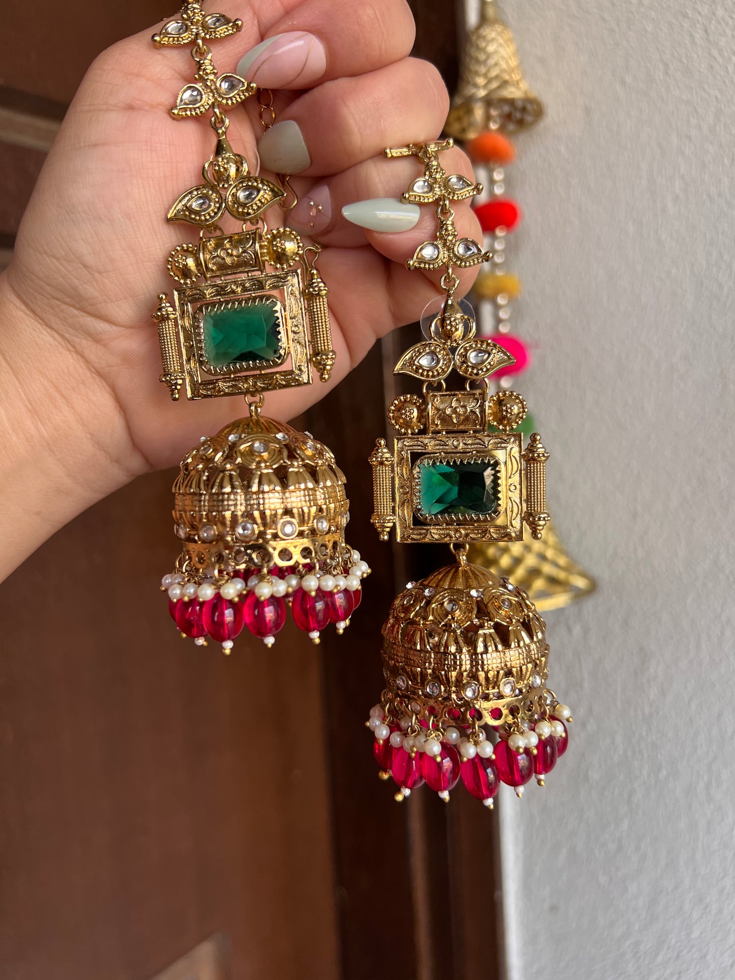 The Royal Mayura Oversized
Statement Jhumkas
