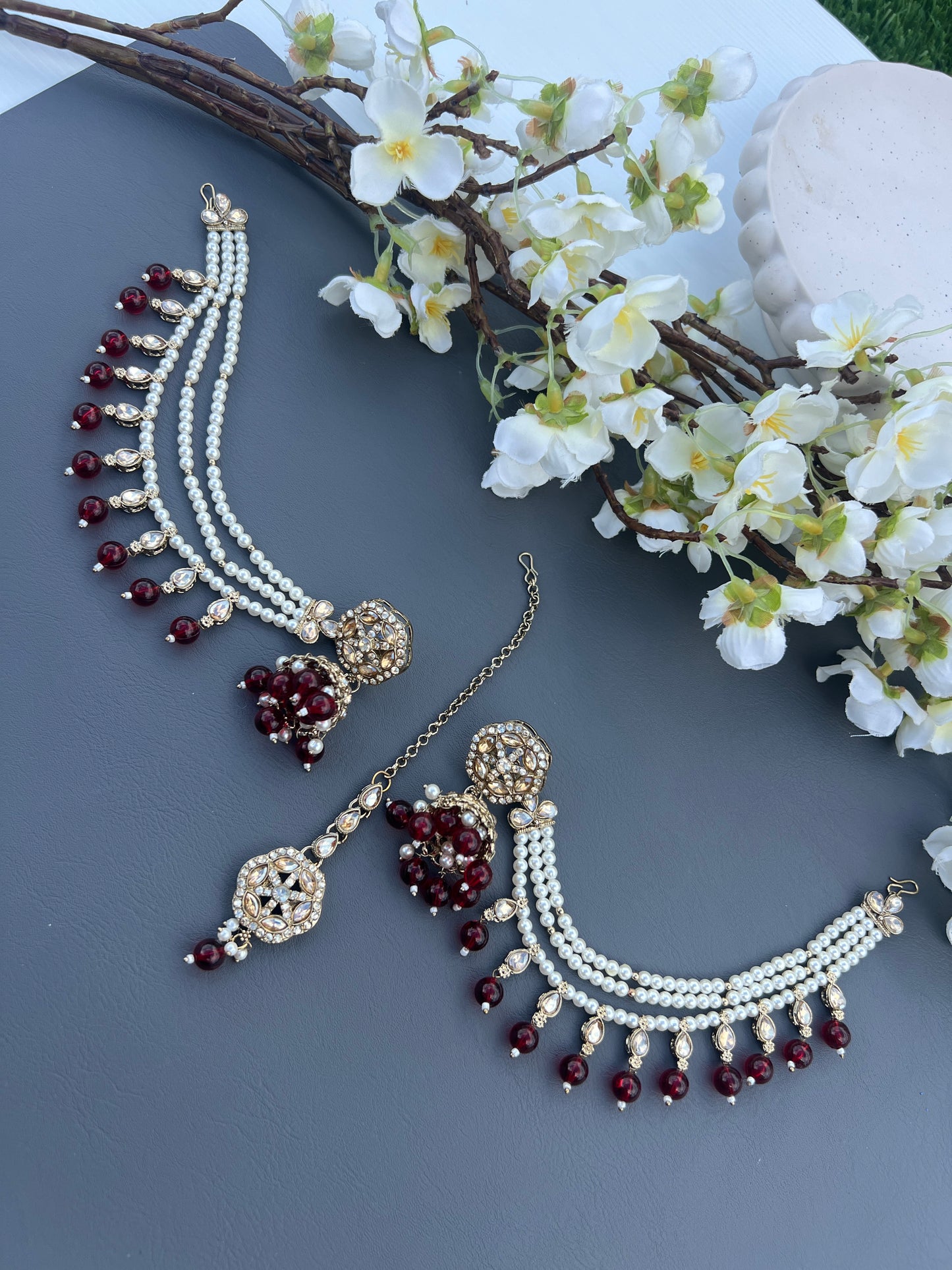 Sanvika jhumki with ear chains