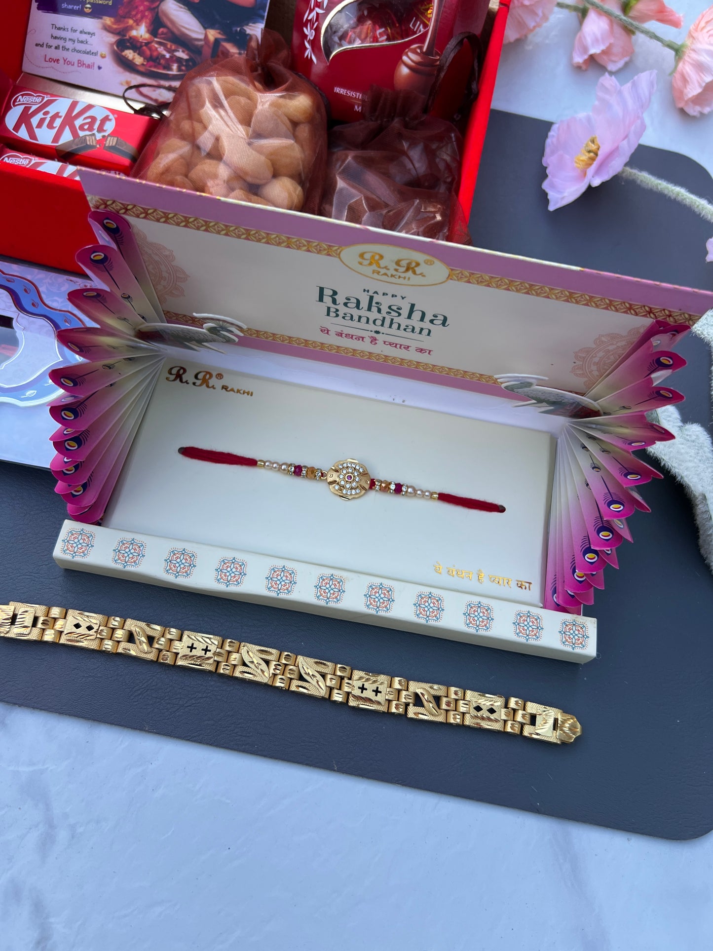 Luxurious sweet brother Rakhi hamper for brother with gifts