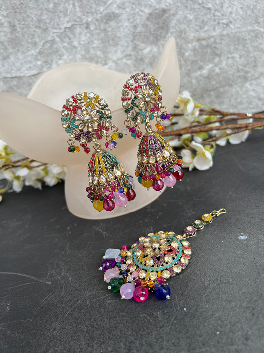 Pakistani jhumka & tikka set