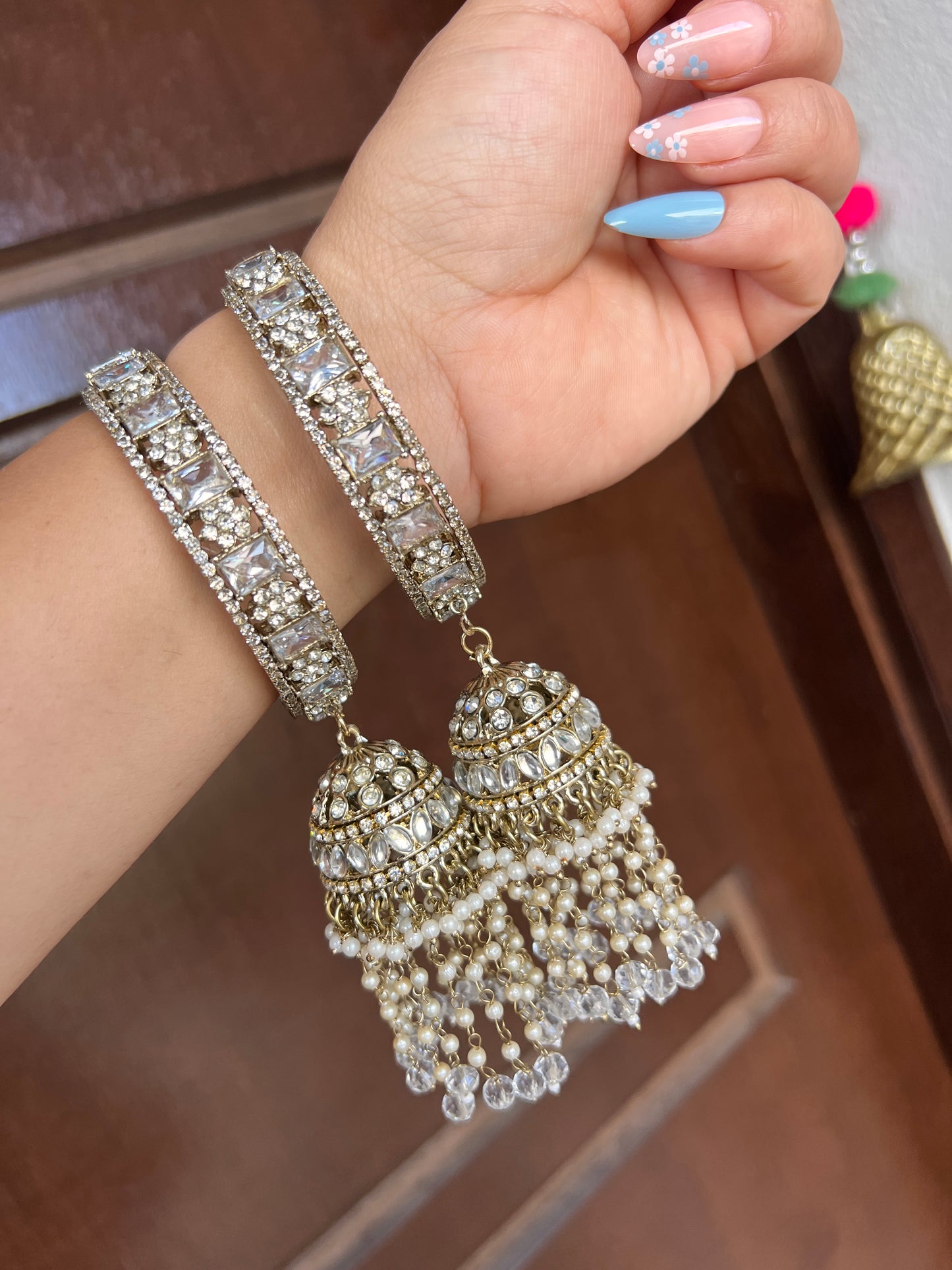 Nushrat jhumki bangles set