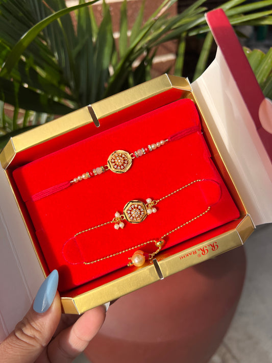 American diamond Brother bhabi Rakhi combo