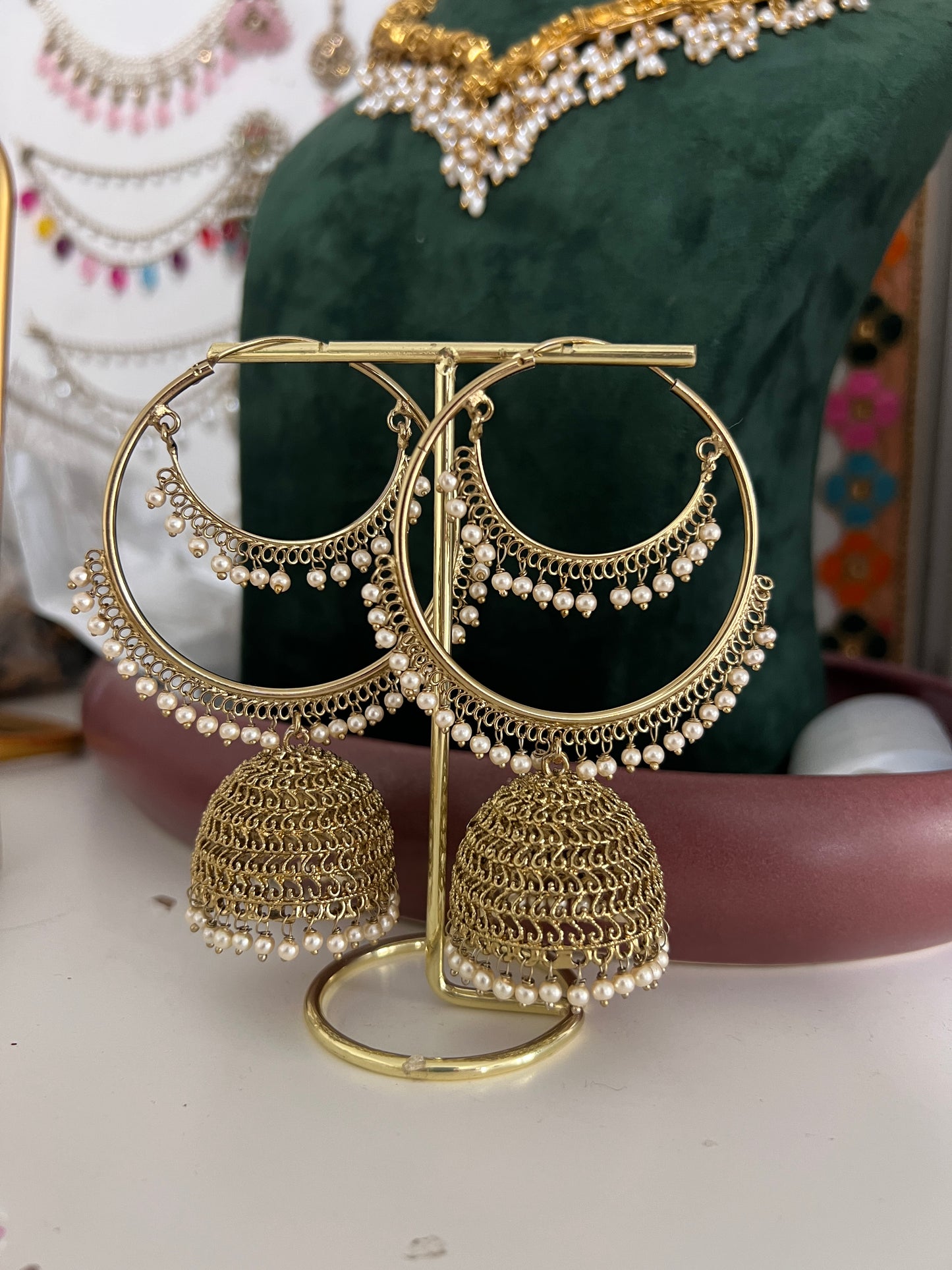 Meera Chandbali Hoop Jhumkas
