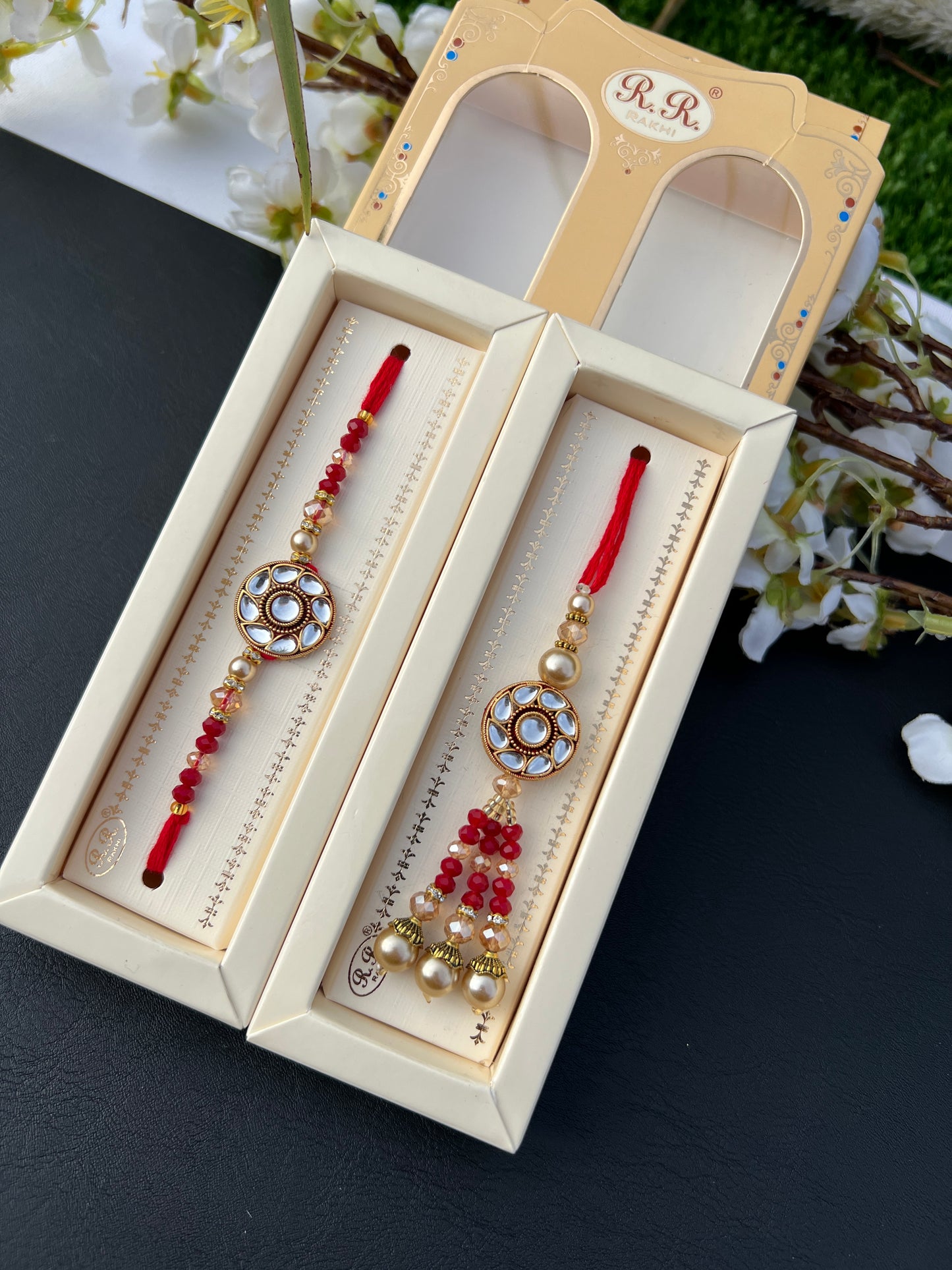 Brother bhabhi Rakhi kundan combo