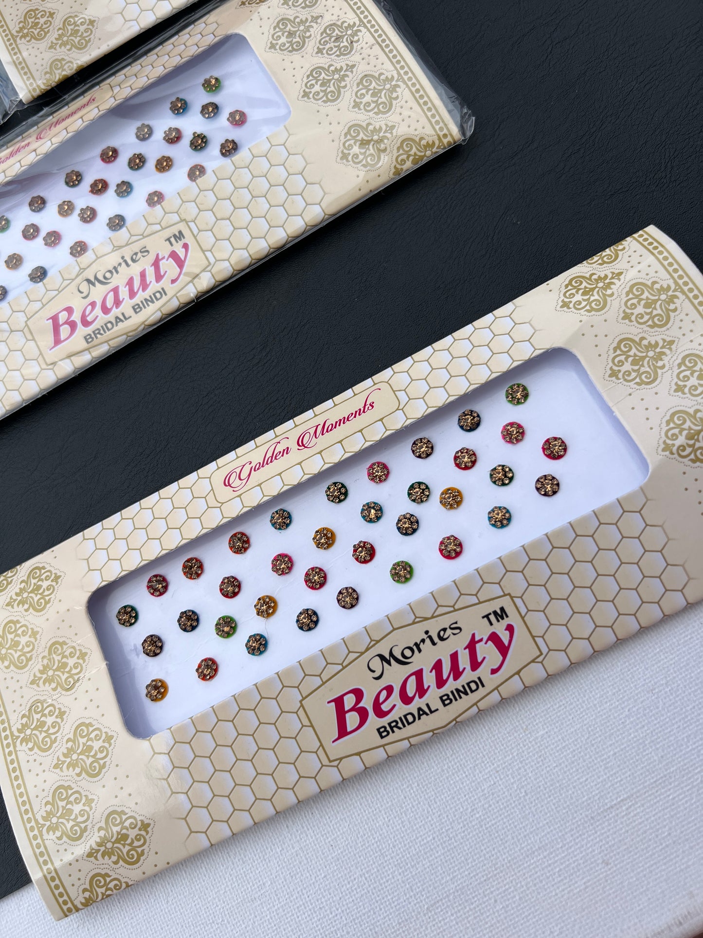 Multi colour stone bindi card