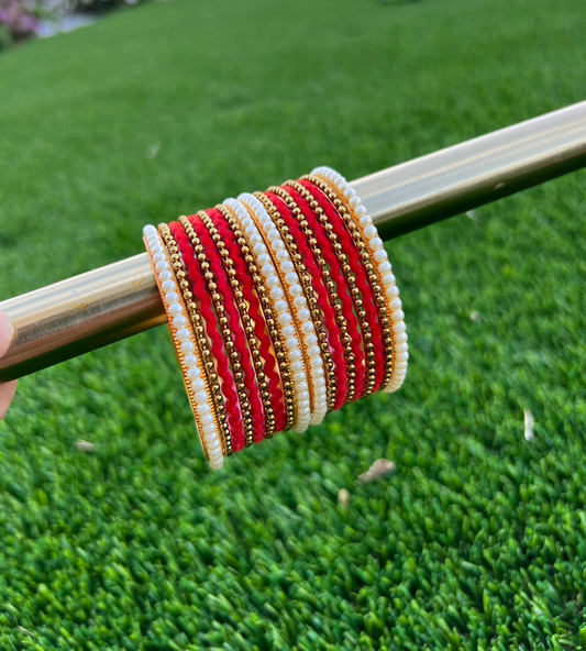 Metal red bangles