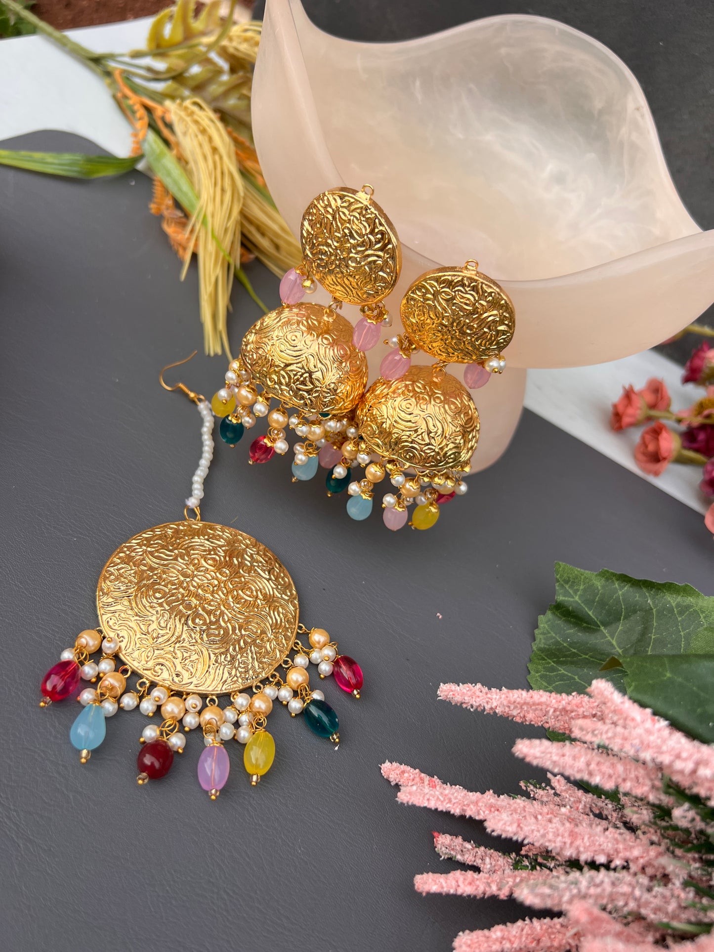 Sunakhi Jhumka tikka set