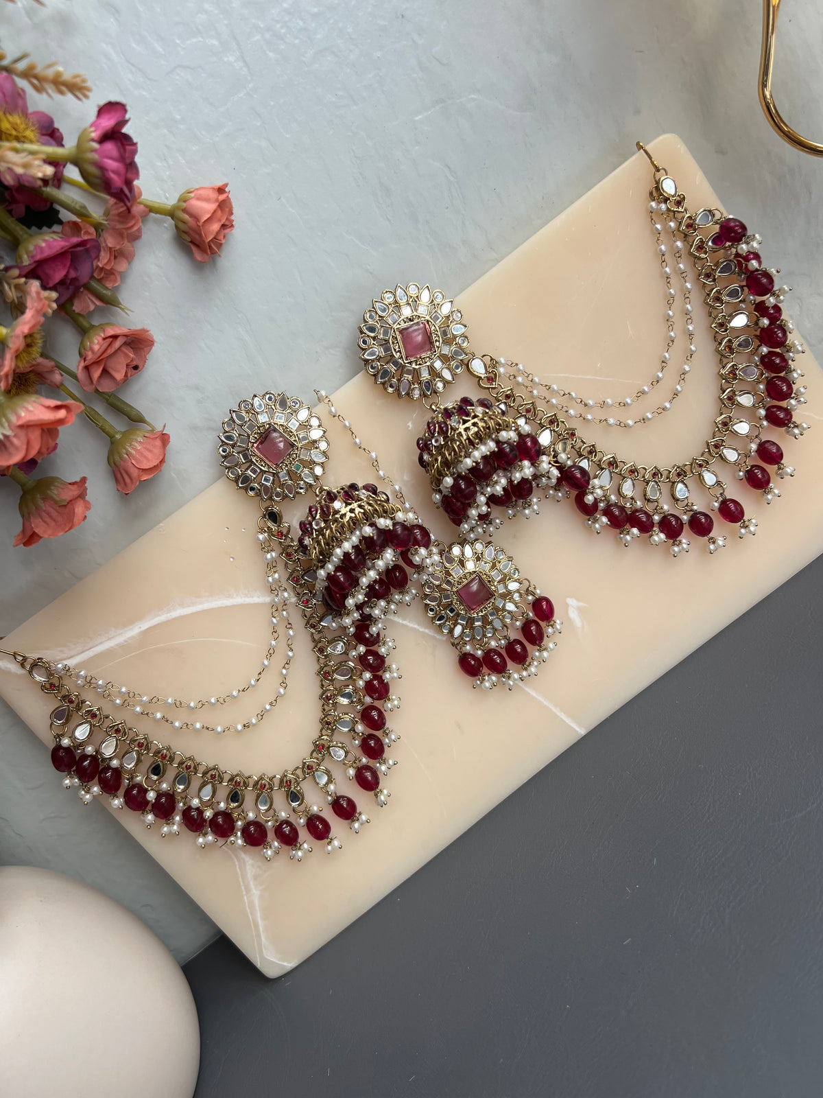 Aakriti Jhumki Earrings with Ear Chain