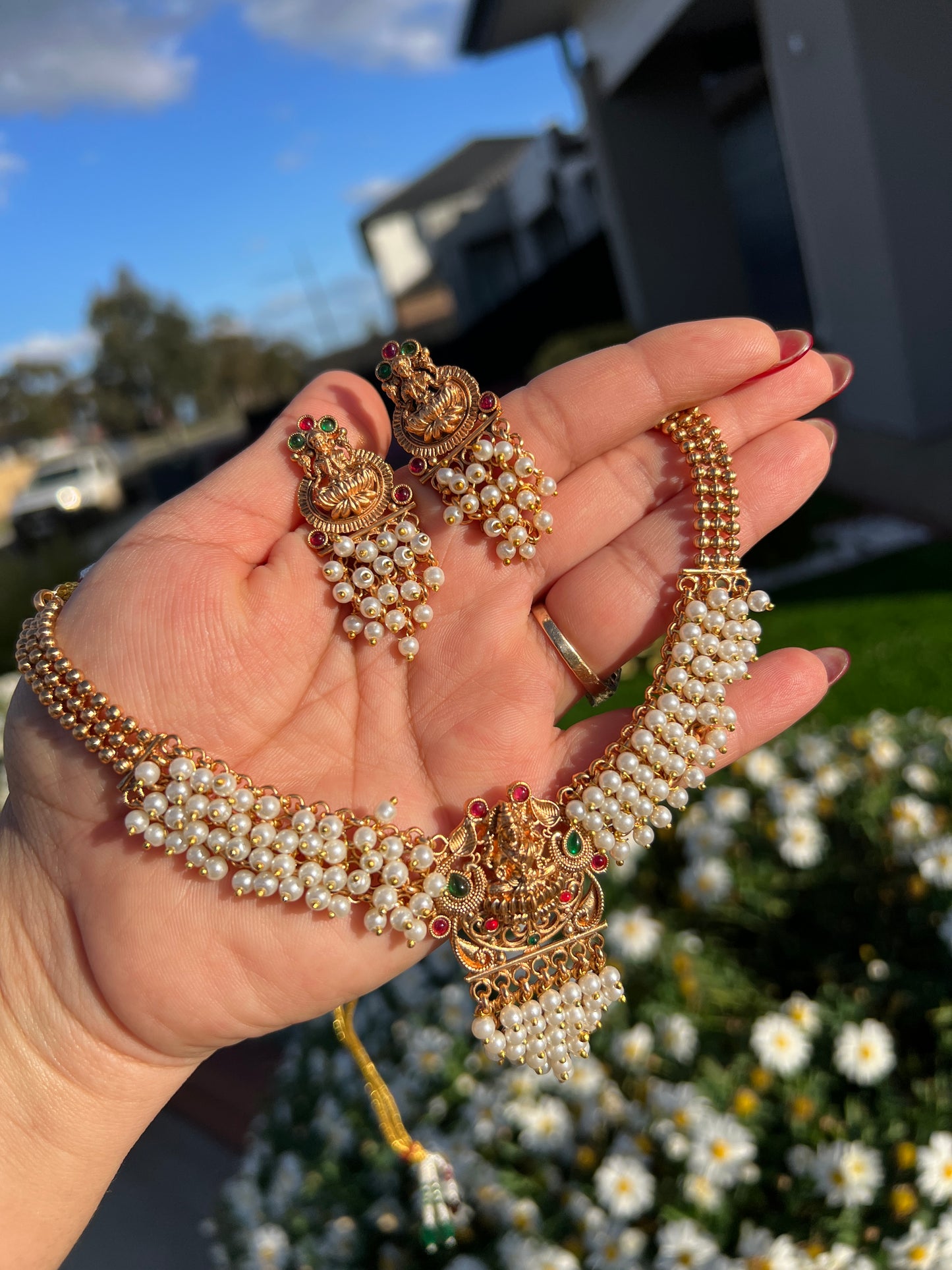 Purva temple necklace set