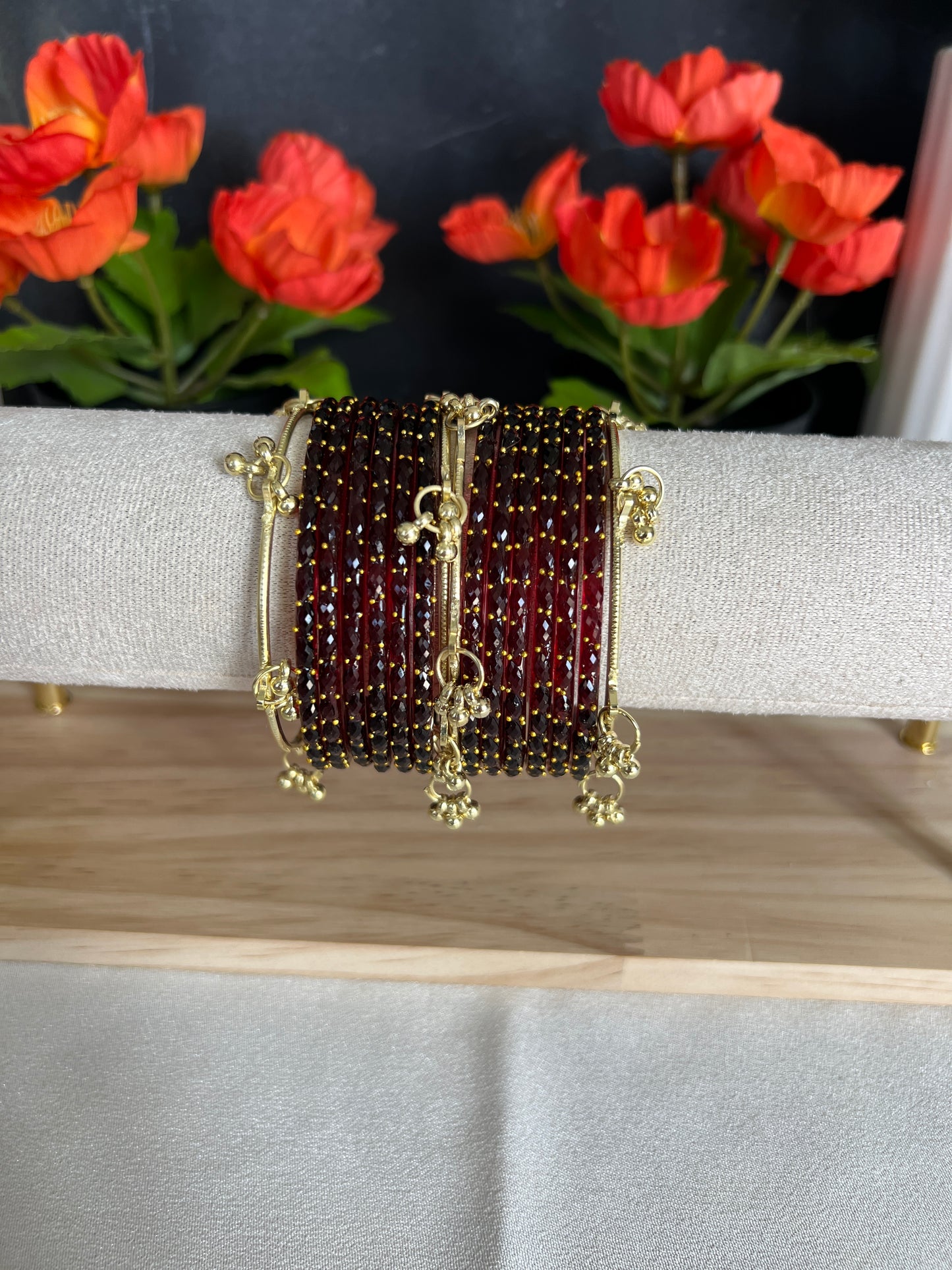 Maroon Kashmiri bangles