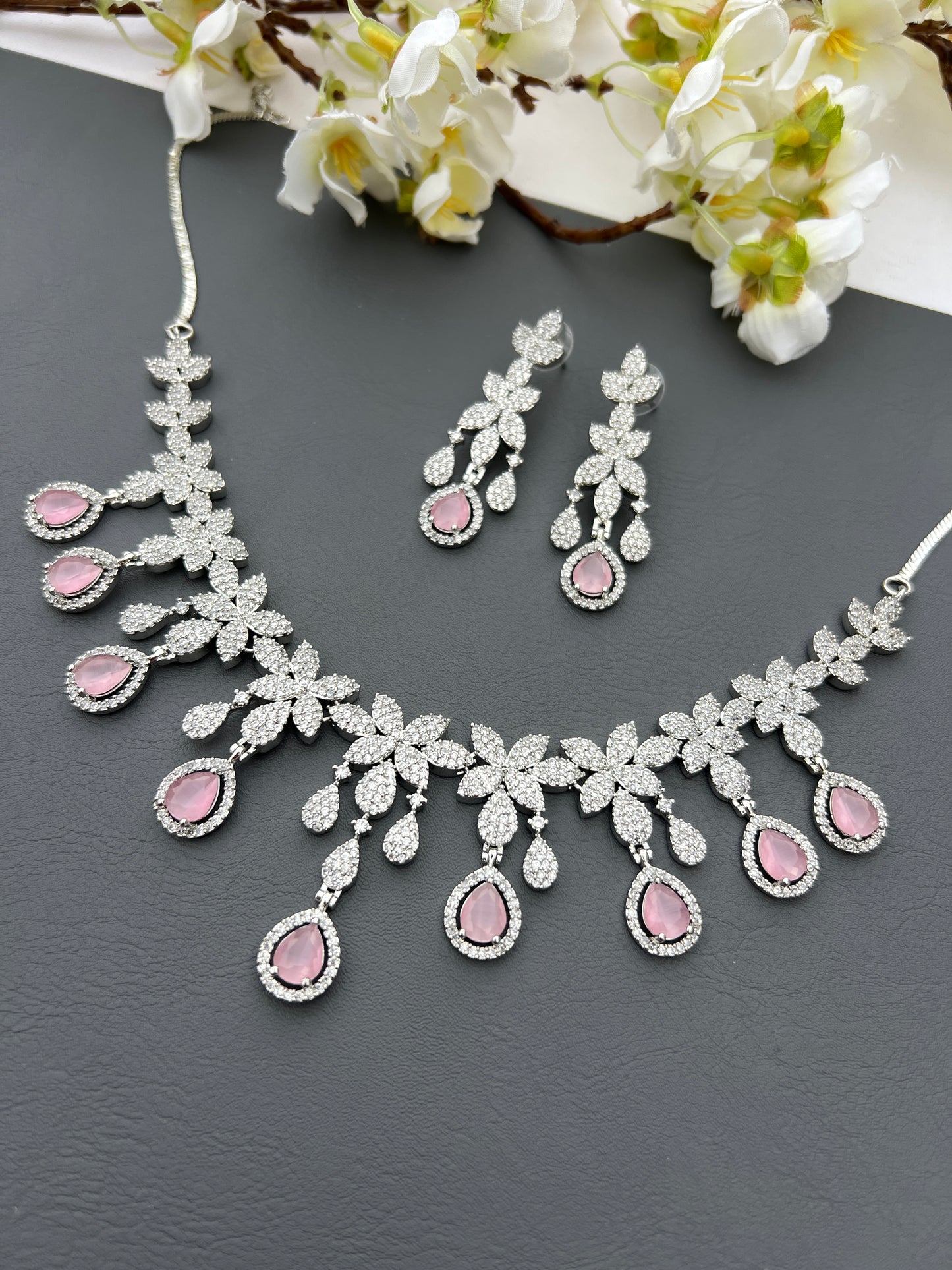 Zaina American diamond necklace set