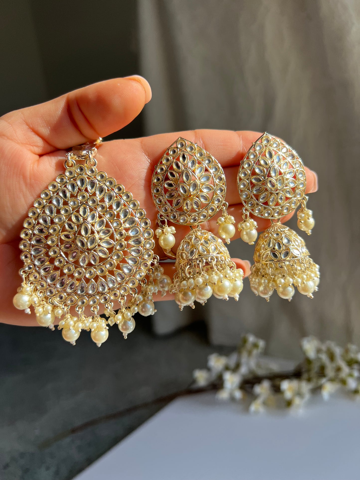 Kayal jhumka tikka set