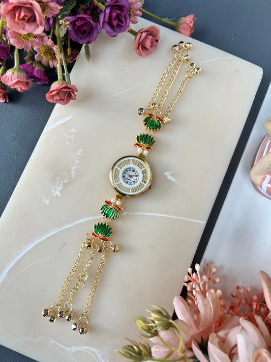 Lotus design Kashmiri watch