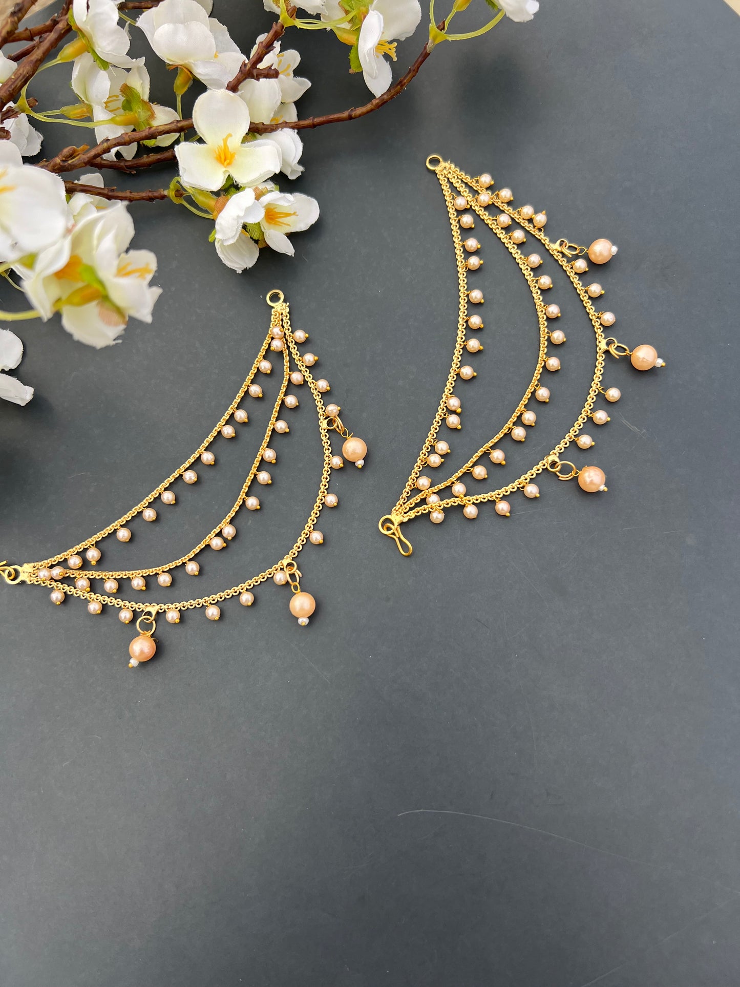 Pearl ear chains