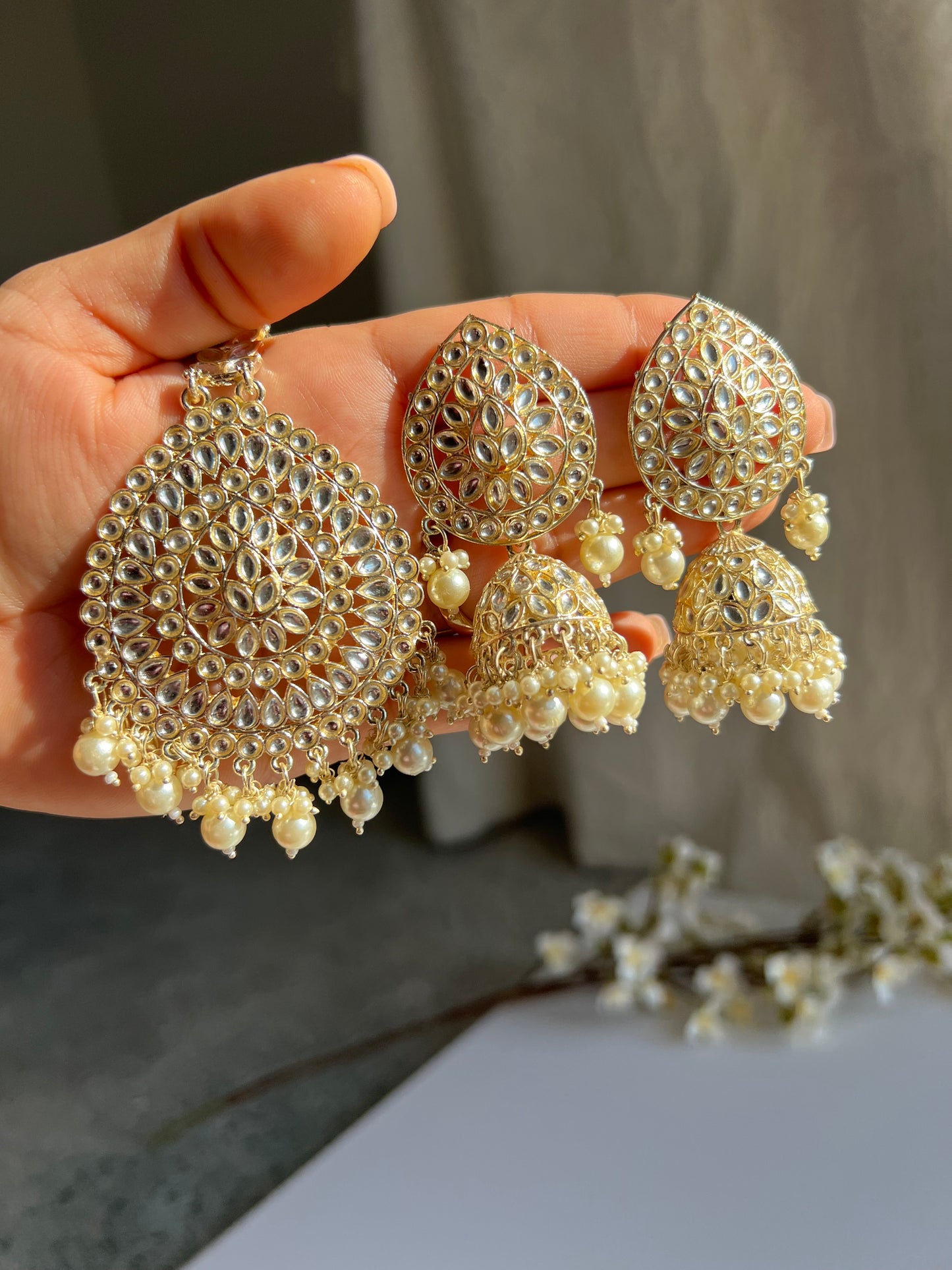 Kayal jhumka tikka set