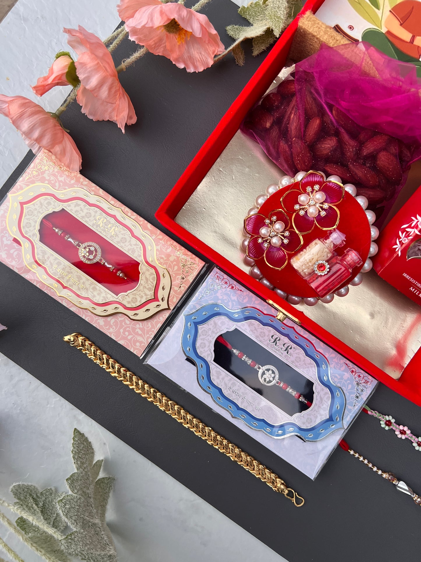 Super premium Brother Rakhi hamper with gift for brother (4 Rakhi)
