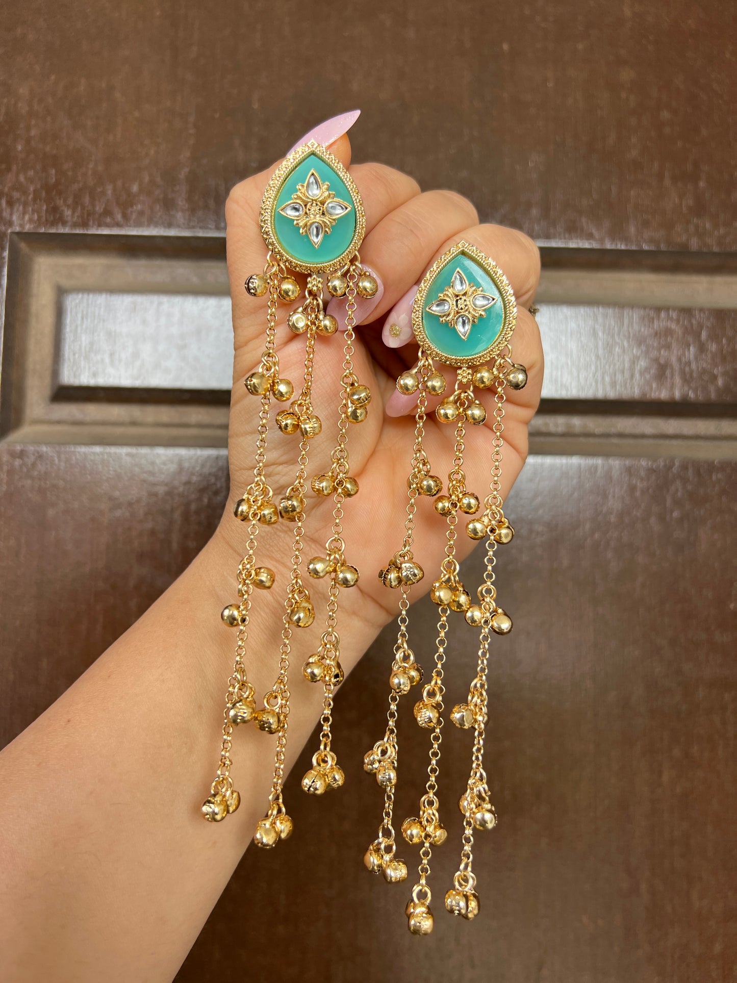 Mitanshi long Kashmiri earrings