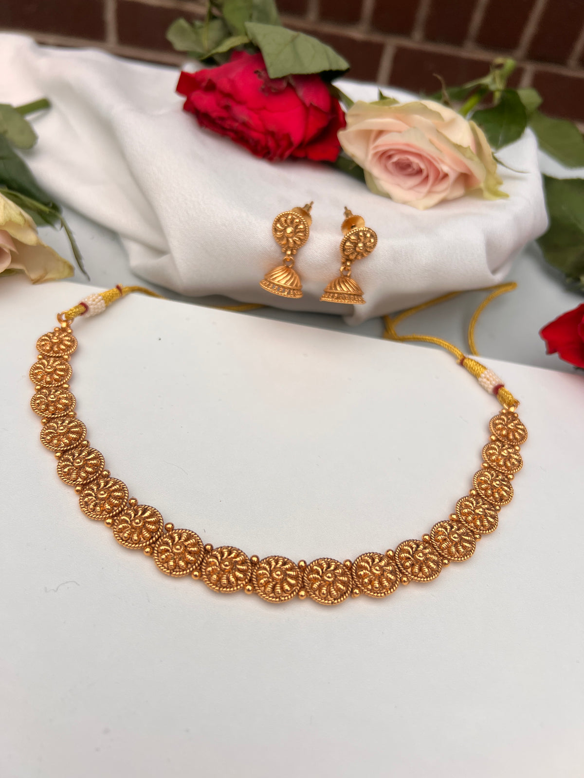 Twisha gold plated necklace set