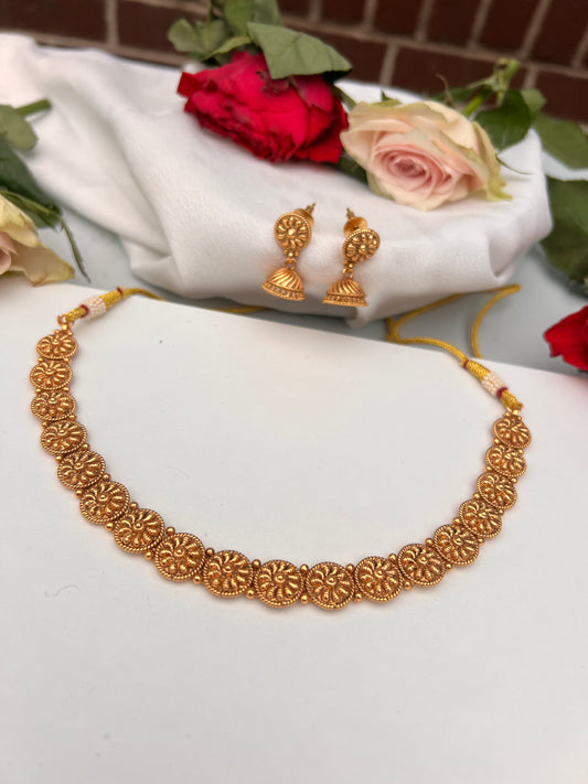 Twisha gold plated necklace set