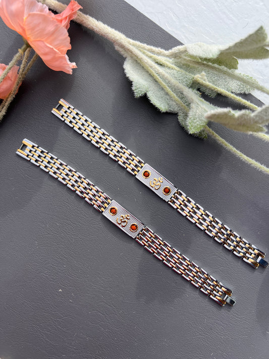 Deva Dual-Tone Om Bracelet