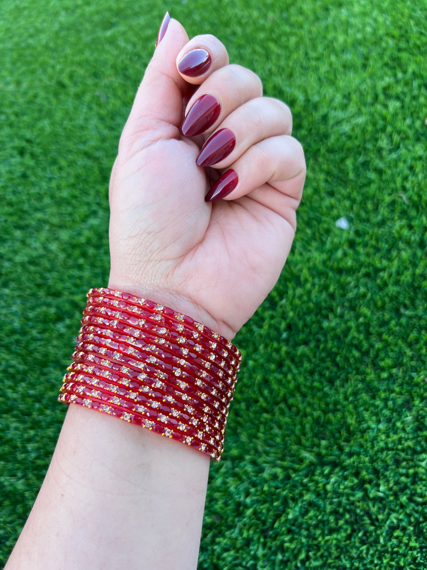 Red glass bangles