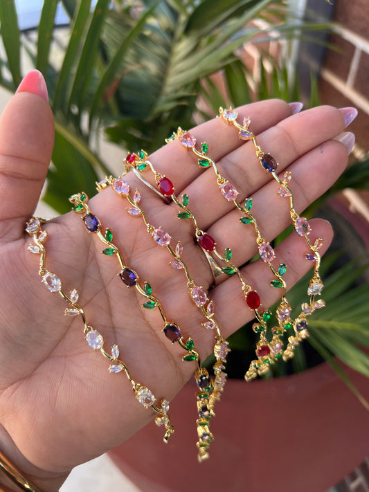 🌷 Stainless Steel Tulip & Floral Vine Bracelets