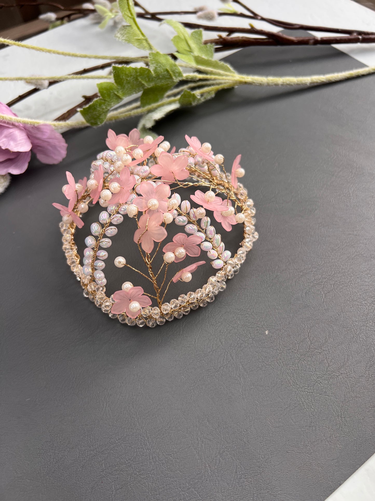 Royal Pearl & Crystal Juda Cover / Hair Ring