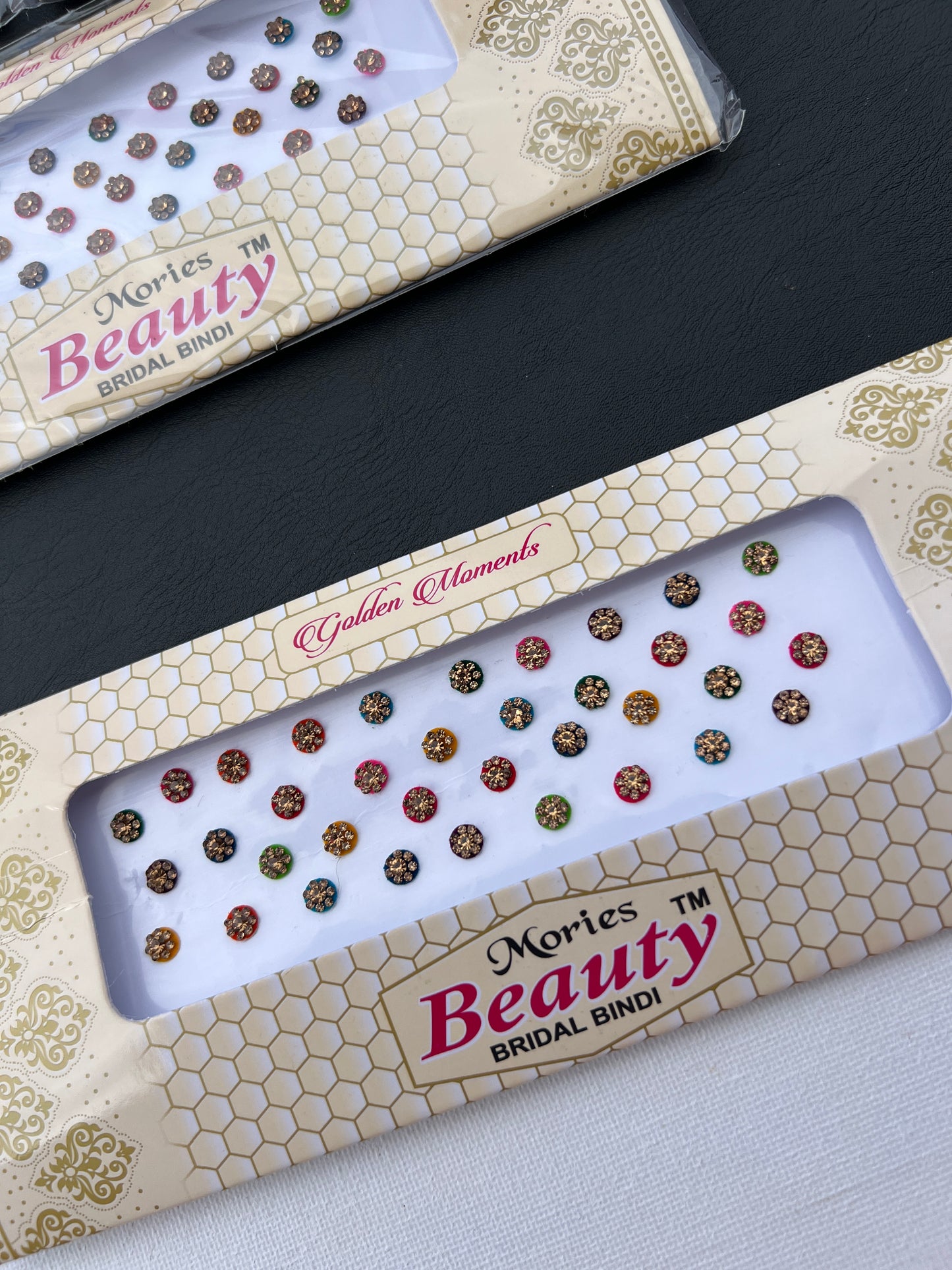 Multi colour stone bindi card