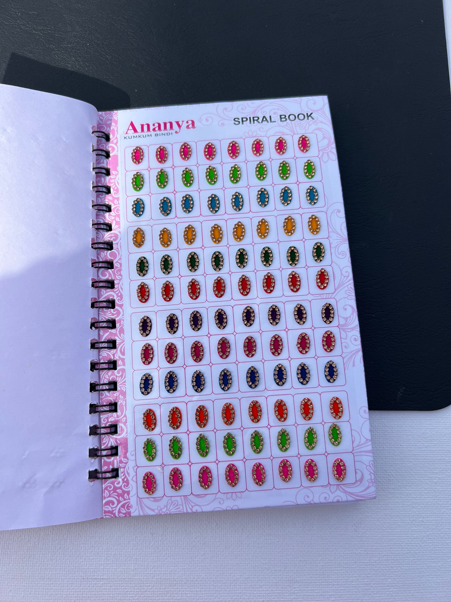 Multi Color Bindi Book with Stone Border Style(960 bindi)