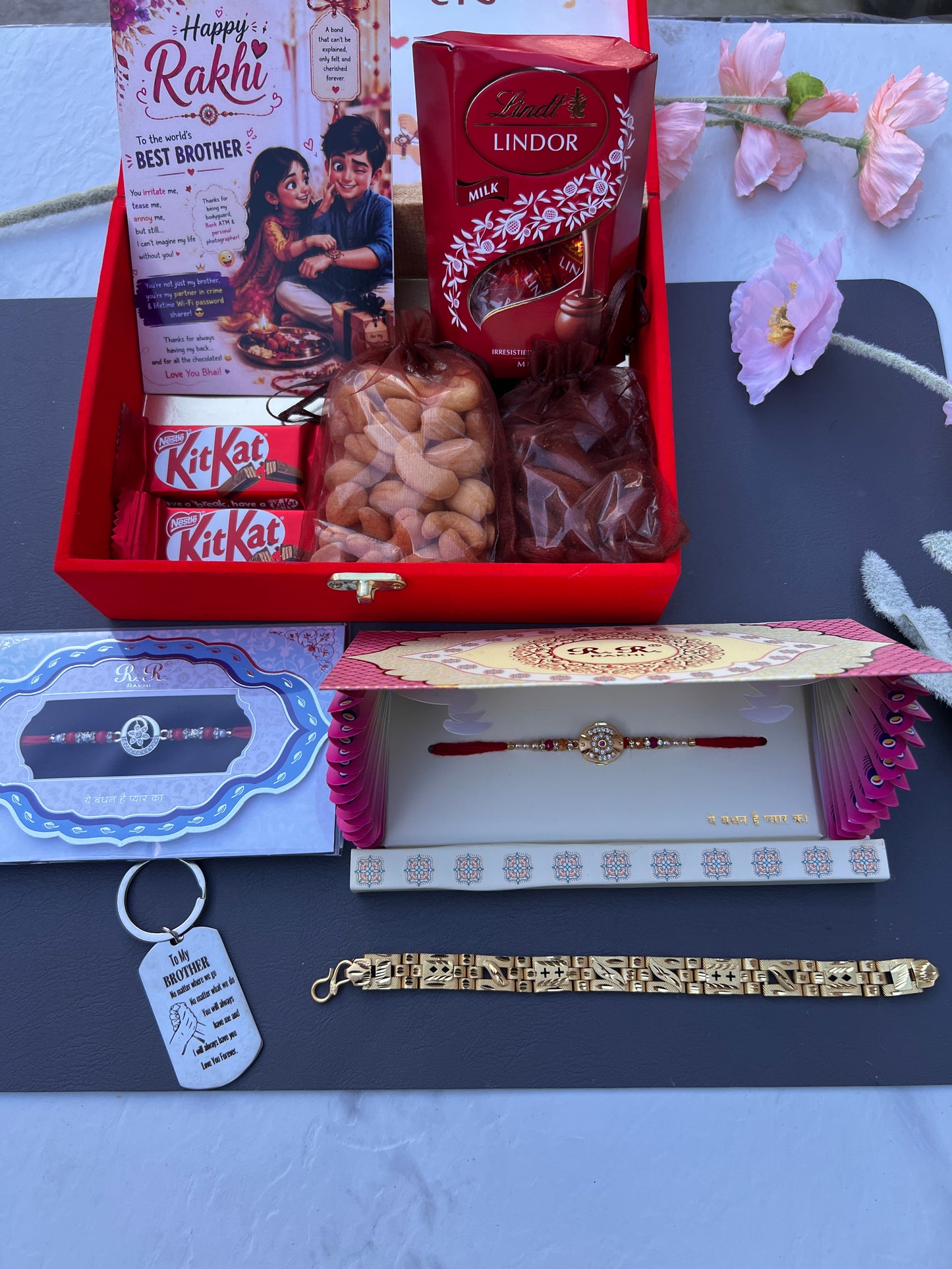 Luxurious sweet brother Rakhi hamper for brother with gifts