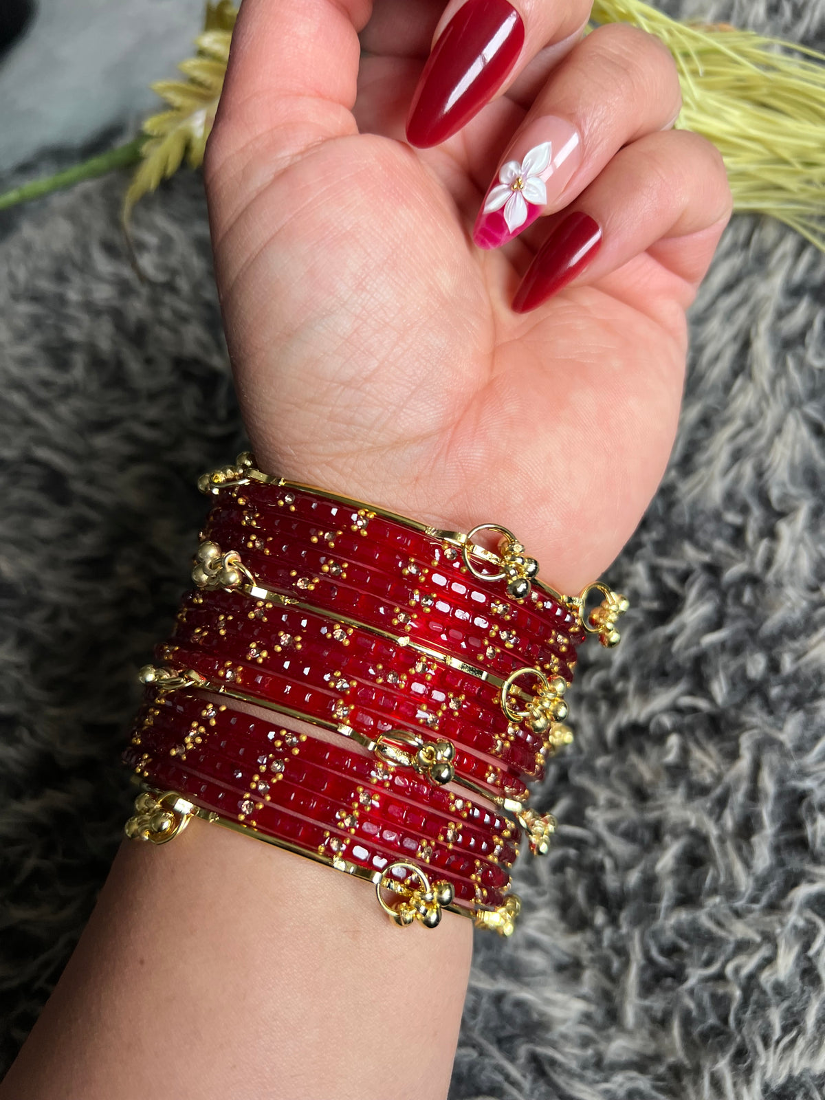 ♥️Red Kashmiri bangles ♥️