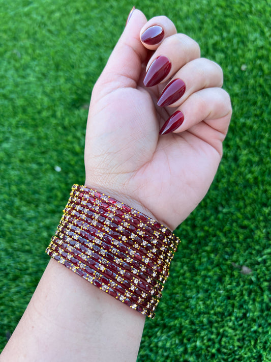 Maroon glass bangles