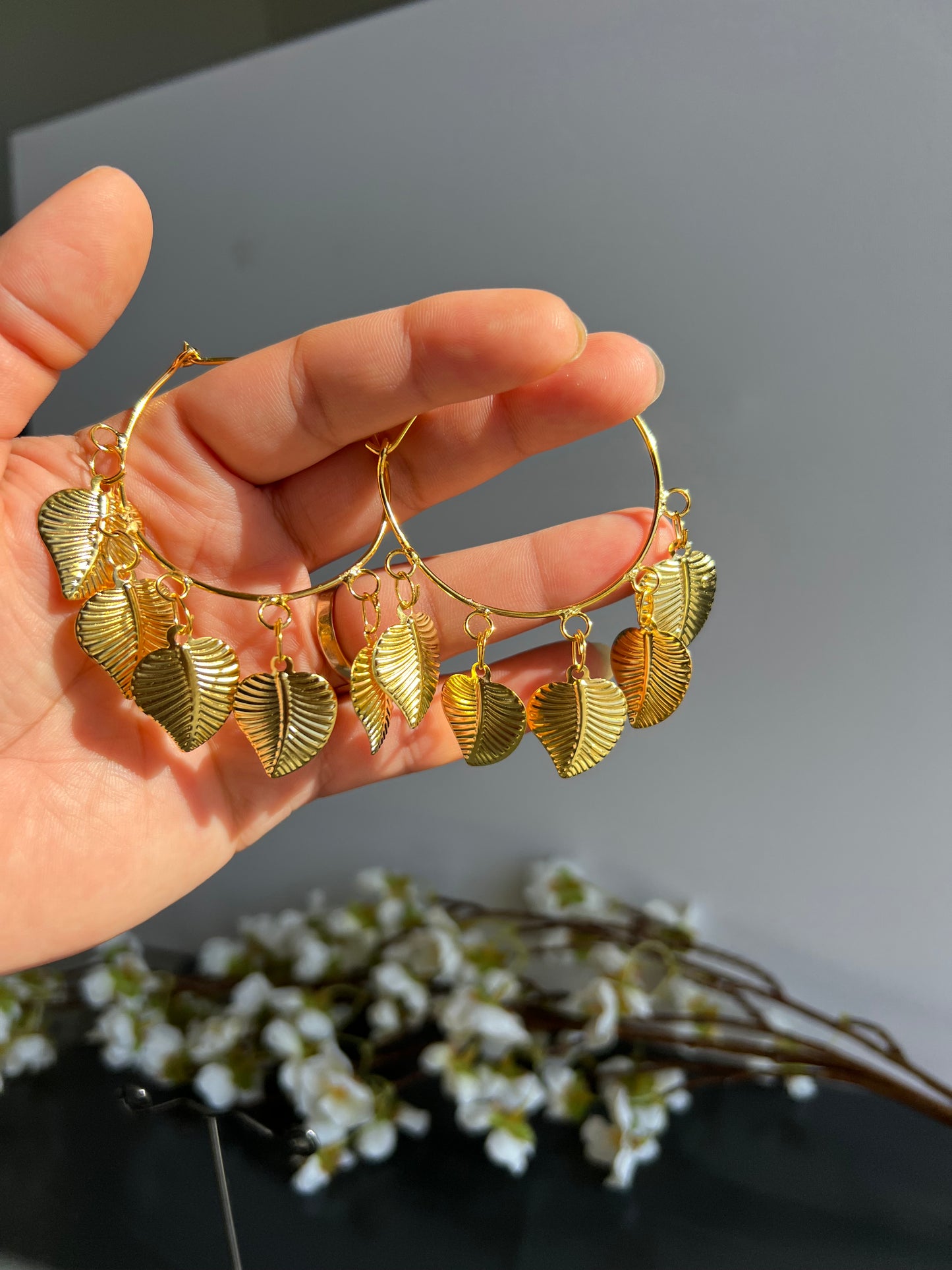 Golden leaves hoops
