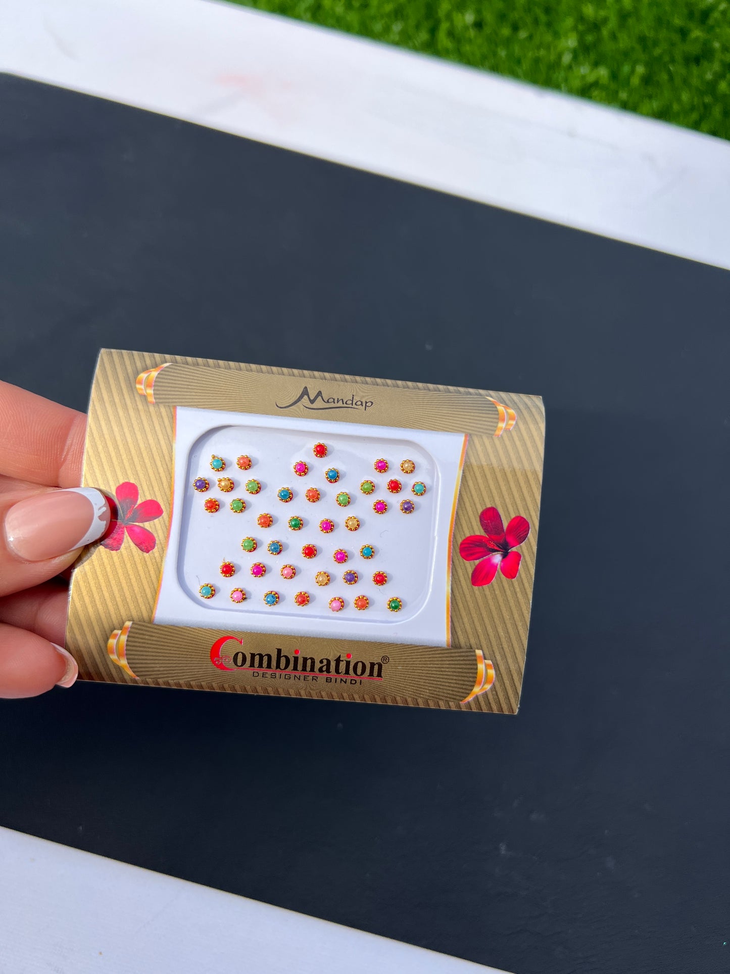 Multi colour small bindi card