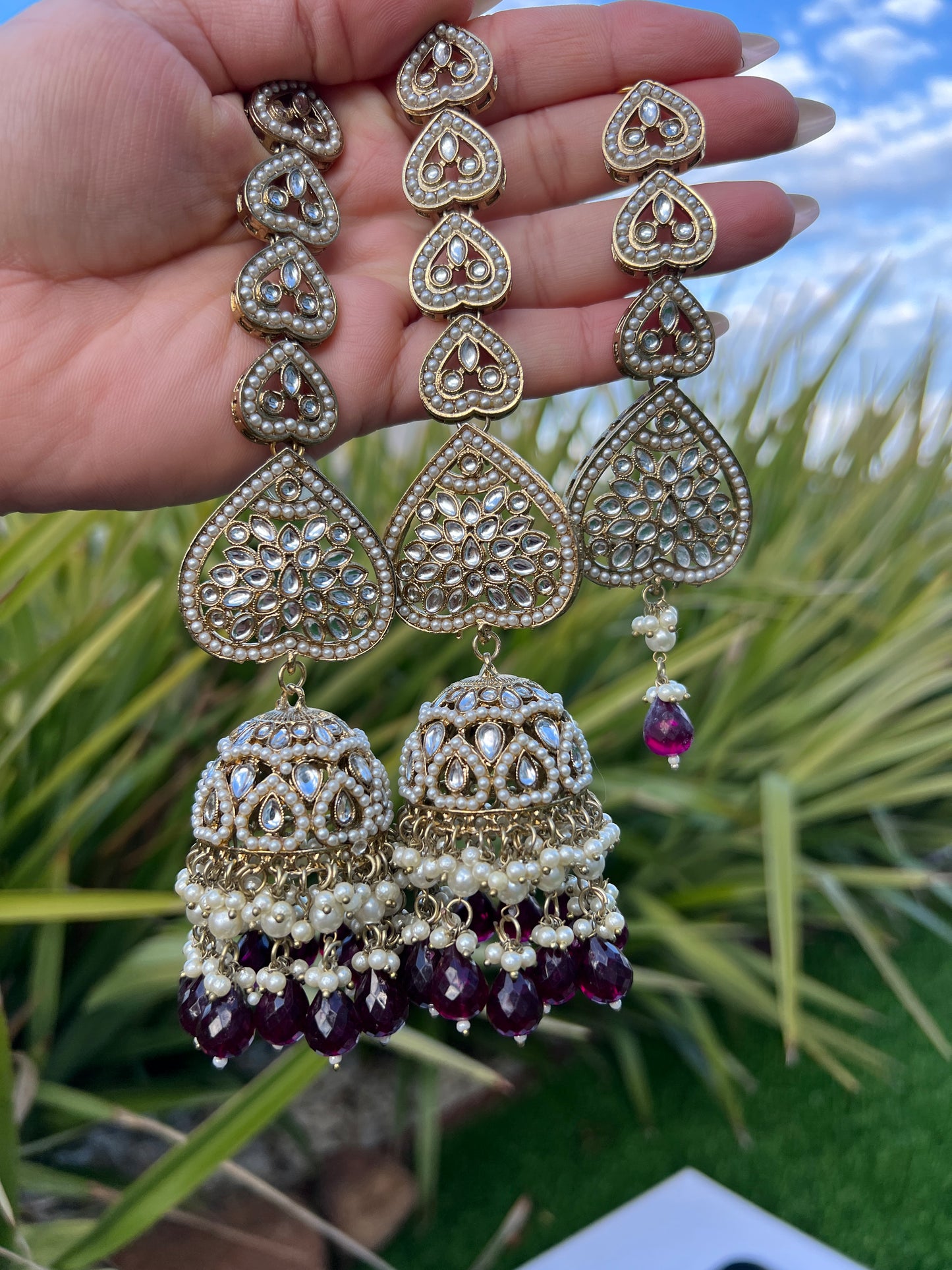 Adaa oversize jhumka & tikka set