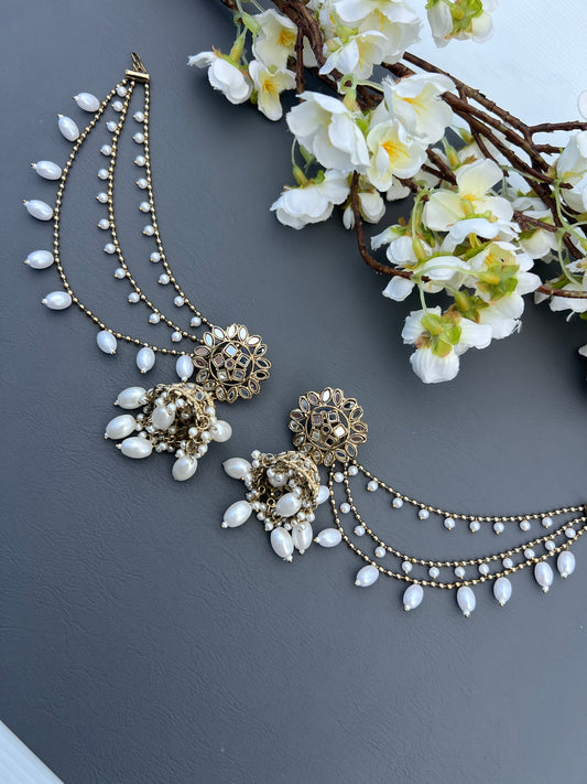 Himani jhumka earring with ear chains