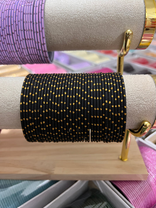 Black metal bangles