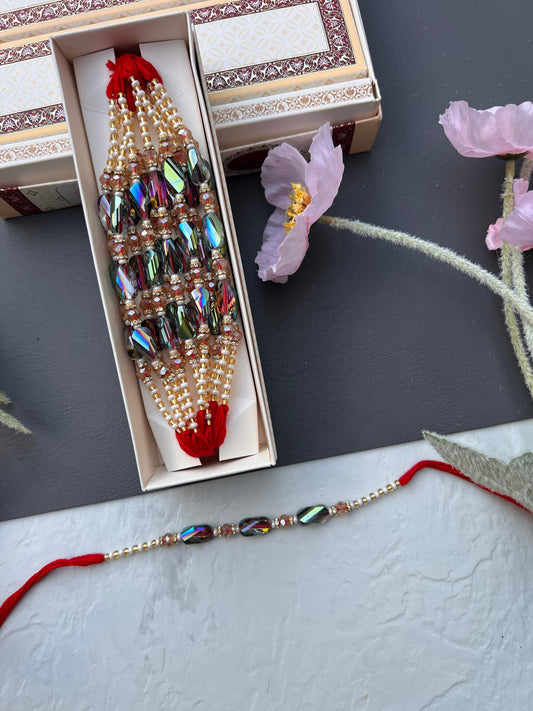 Crystal & Pearl Loaded Rakhi /
Rakhdi Thread ( Per PC)