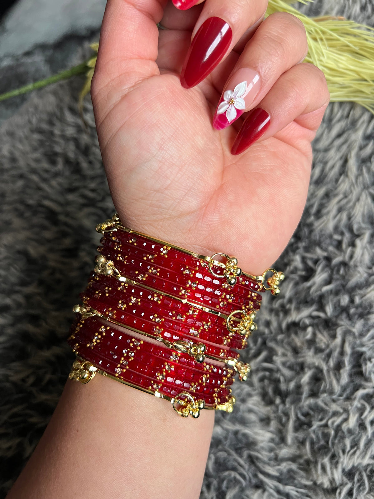 ♥️Red Kashmiri bangles ♥️