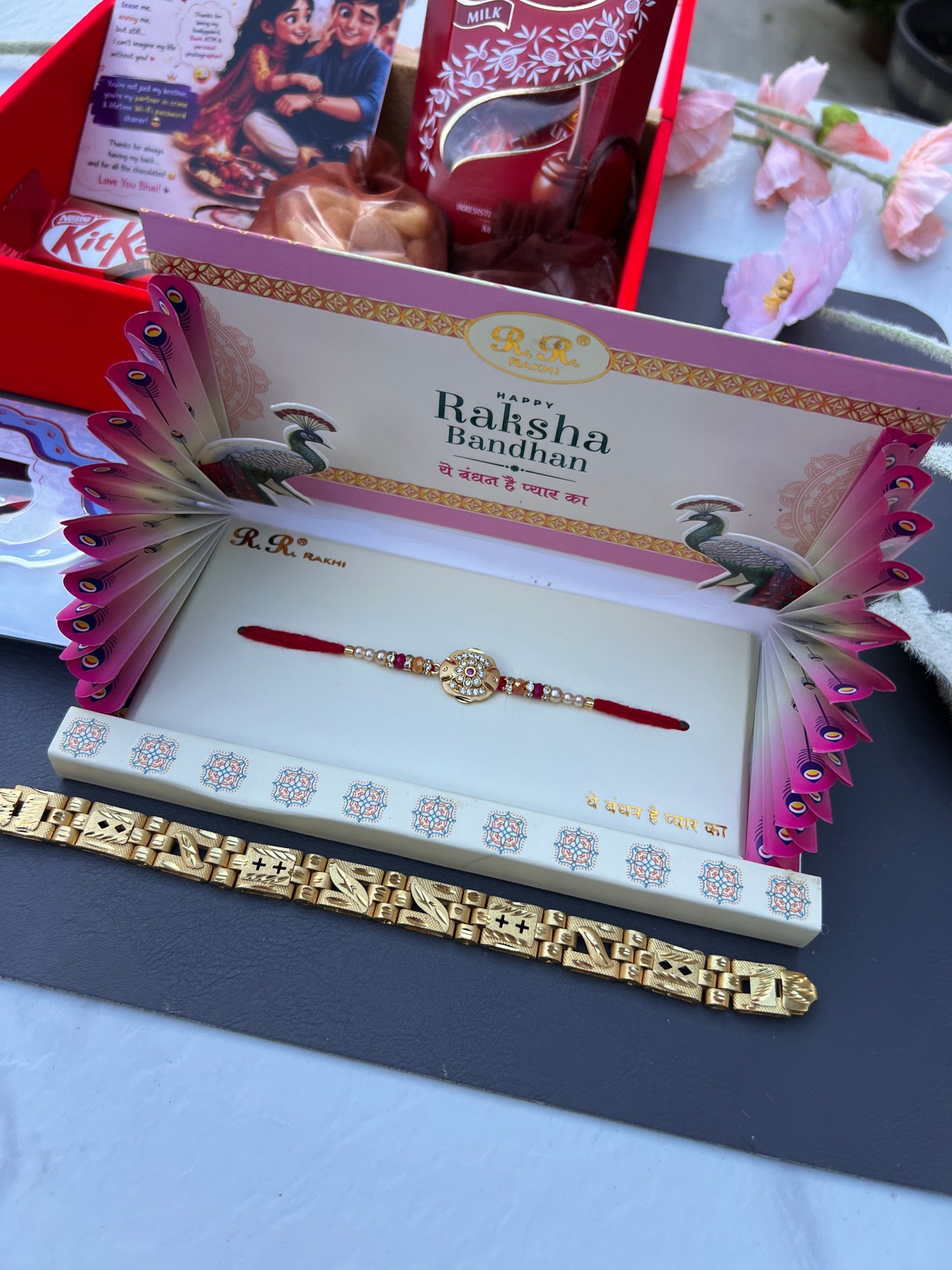 Luxurious sweet brother Rakhi hamper for brother with gifts