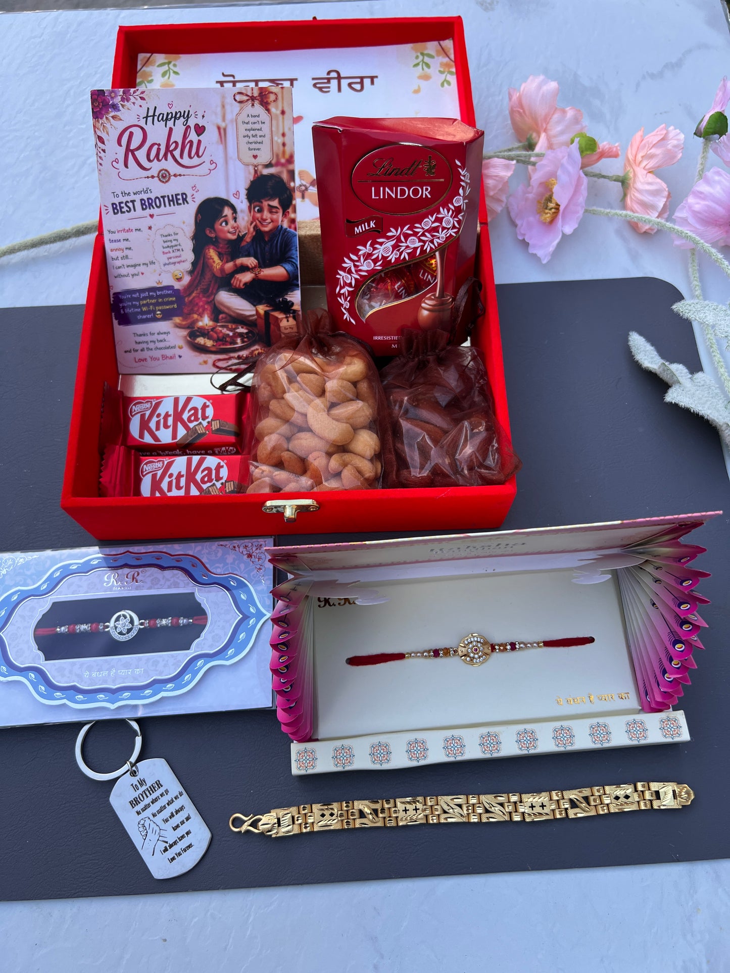 Luxurious sweet brother Rakhi hamper for brother with gifts