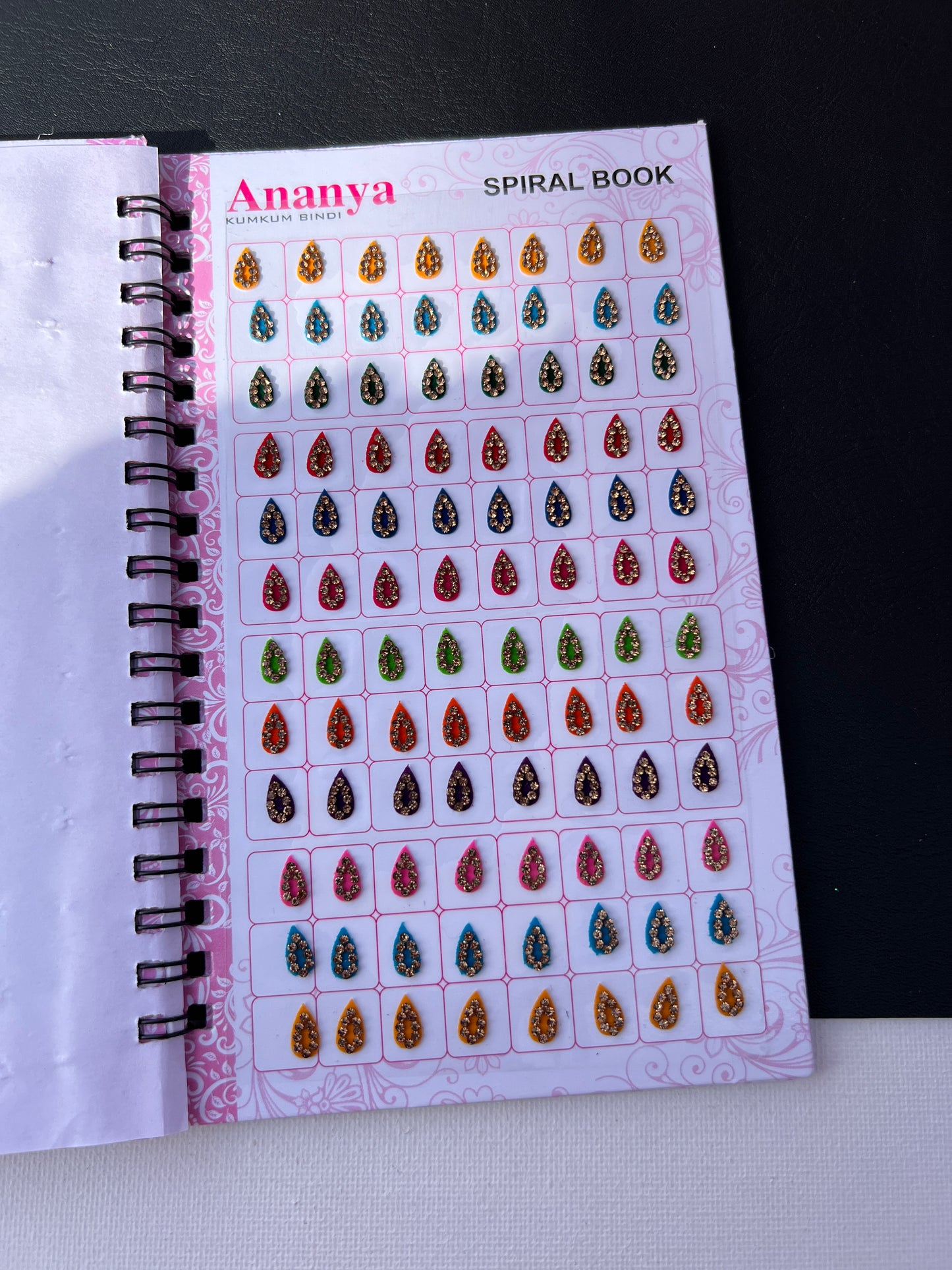 Multi Color Bindi Book with Stone Border Style(960 bindi)