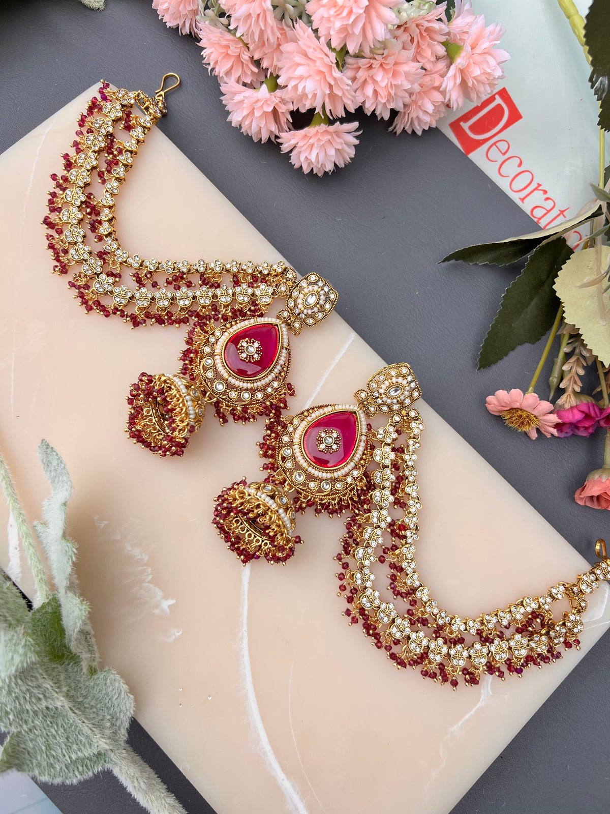 Navya Jhumki Earrings With Ear Chain
