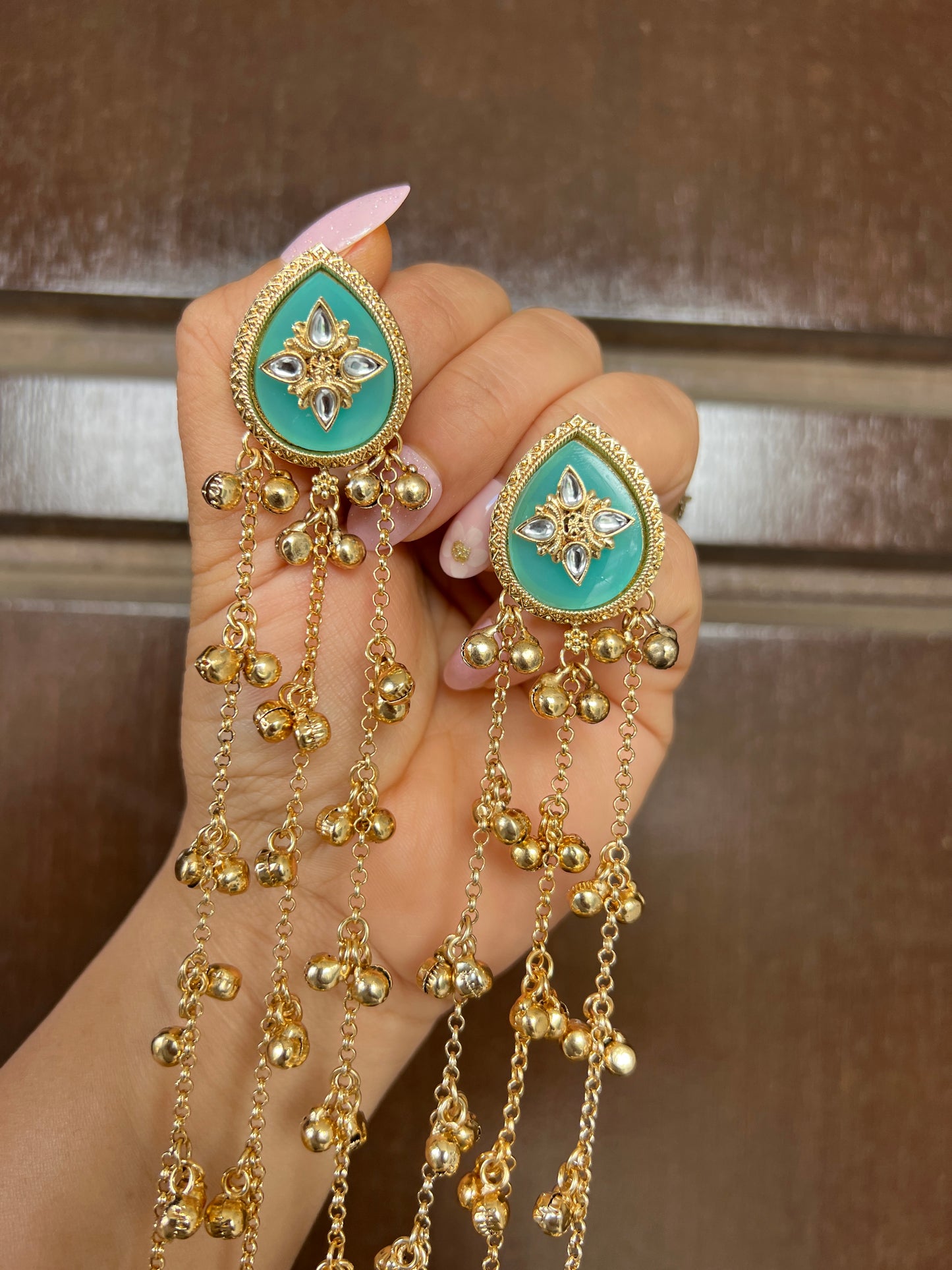 Mitanshi long Kashmiri earrings