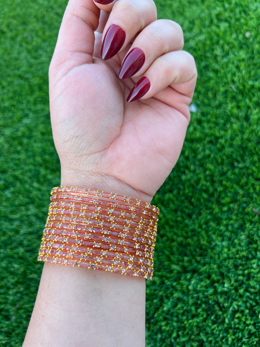 Golden glass bangles