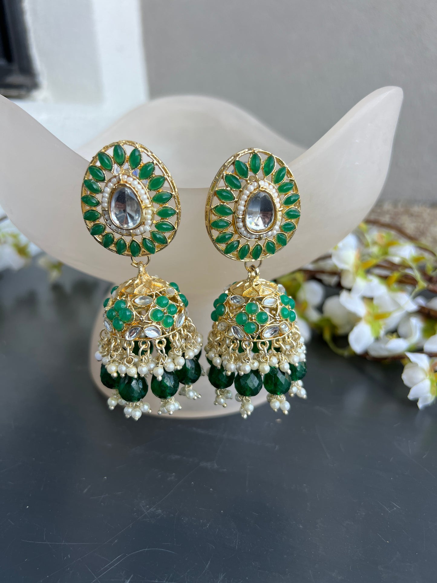 Plakshi jhumki earrings